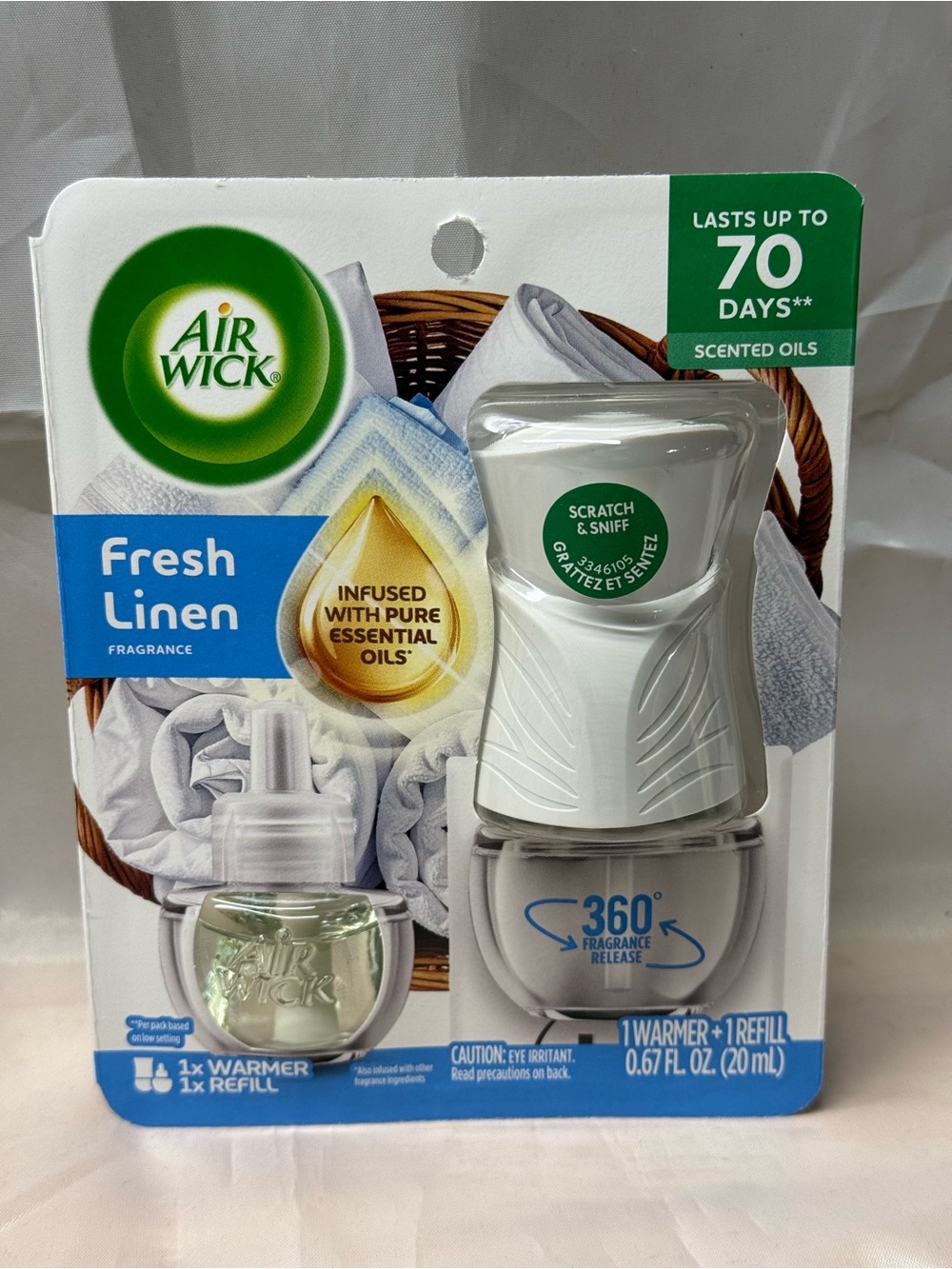 Air Wick Fresh Linen Plug-In Air Freshener Warmer & Refill